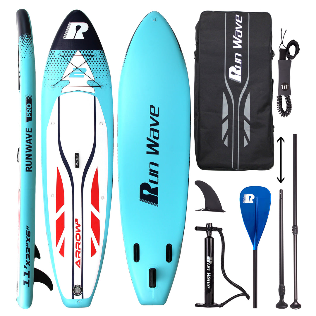 Inflatable Stand Up Paddle Board 11'×33''×6''(6'' Thick) Non-Slip Deck with Premium SUP Accessories | Wide Stance, Bottom Fins for Surfing Control | Youth Adults Beginner(ARROW)