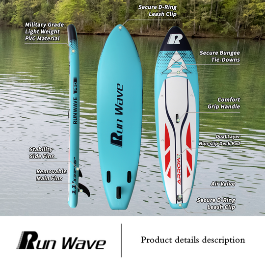 Inflatable Stand Up Paddle Board 11'×33''×6''(6'' Thick) Non-Slip Deck with Premium SUP Accessories | Wide Stance, Bottom Fins for Surfing Control | Youth Adults Beginner(ARROW)