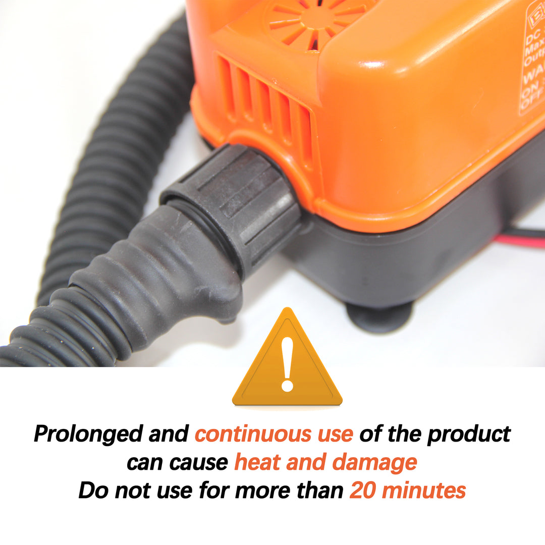 Paddle Board Pump SUP Electric Pump Dual Stage High Pressure 20 PSI 12V DC Car Connector Air inflator for ISUP Kayak Tent and Inflatable Boats