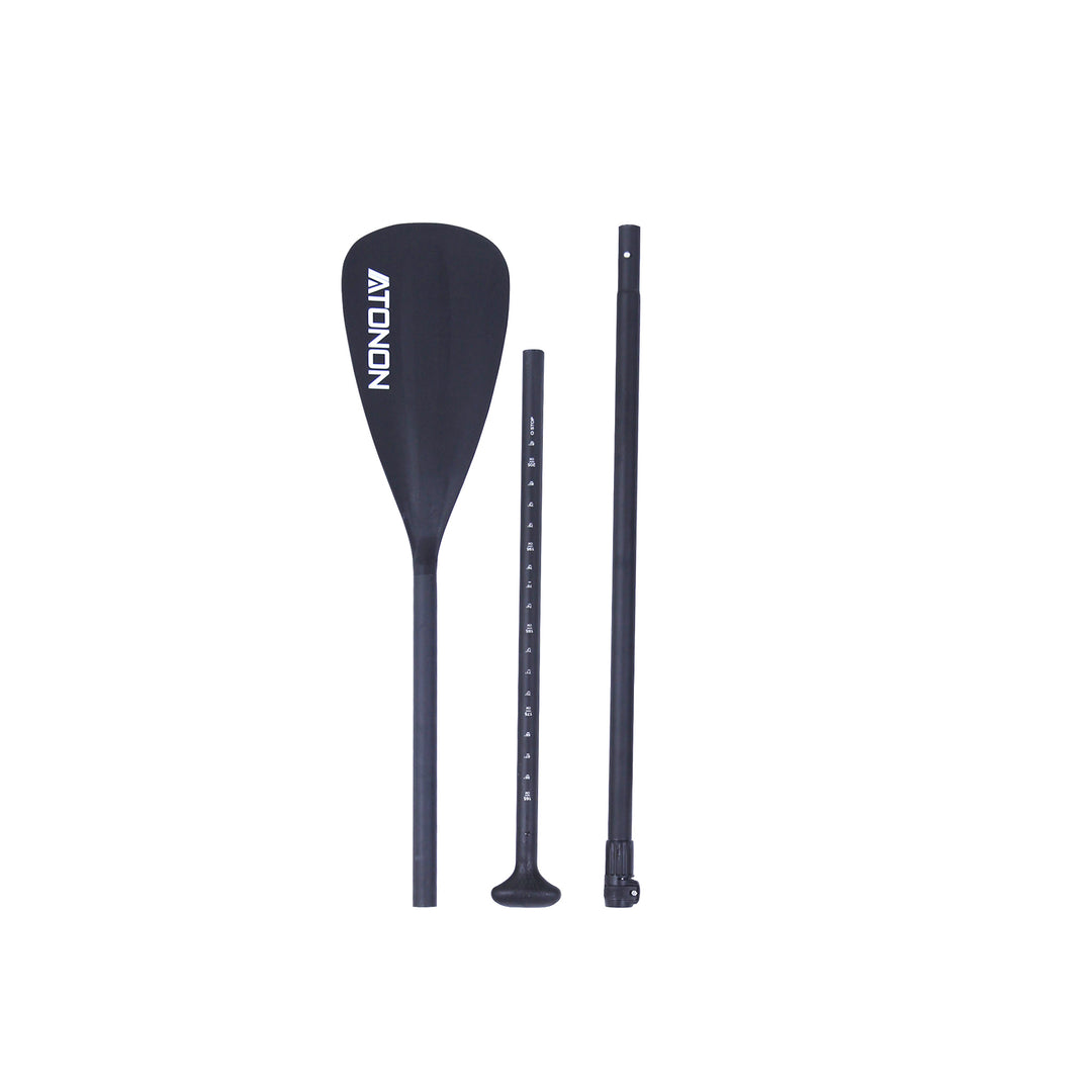 Run Wave 3-Piece SUP Paddles, Lightweight Stand-up Paddle Oars for Paddleboard, Adjustable Aluminum Alloy PU Coated Shaft 68" - 84", Black A