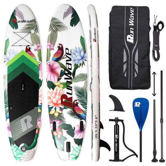 Run Wave Inflatable Stand Up Paddle Board 10.6'×33''×6'' | Youth Adults Beginner | PARROT