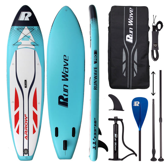 Run Wave Inflatable Stand Up Paddle Board 11'×33''×6'' | Youth Adults Beginner | ARROW