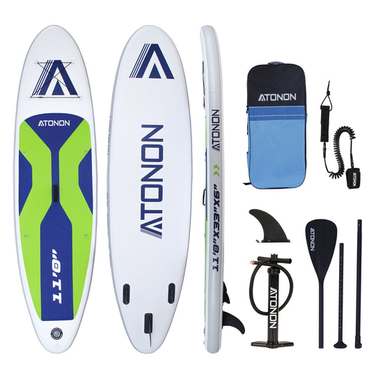 Run Wave Inflatable Stand Up Paddle Board 11'×33''×6'' | Youth Adults Beginner | GREEN-A