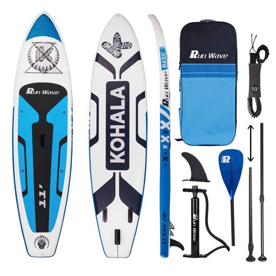 Run Wave Inflatable Stand Up Paddle Board 11'×33''×6'' | Youth Adults Beginner | KOHALA