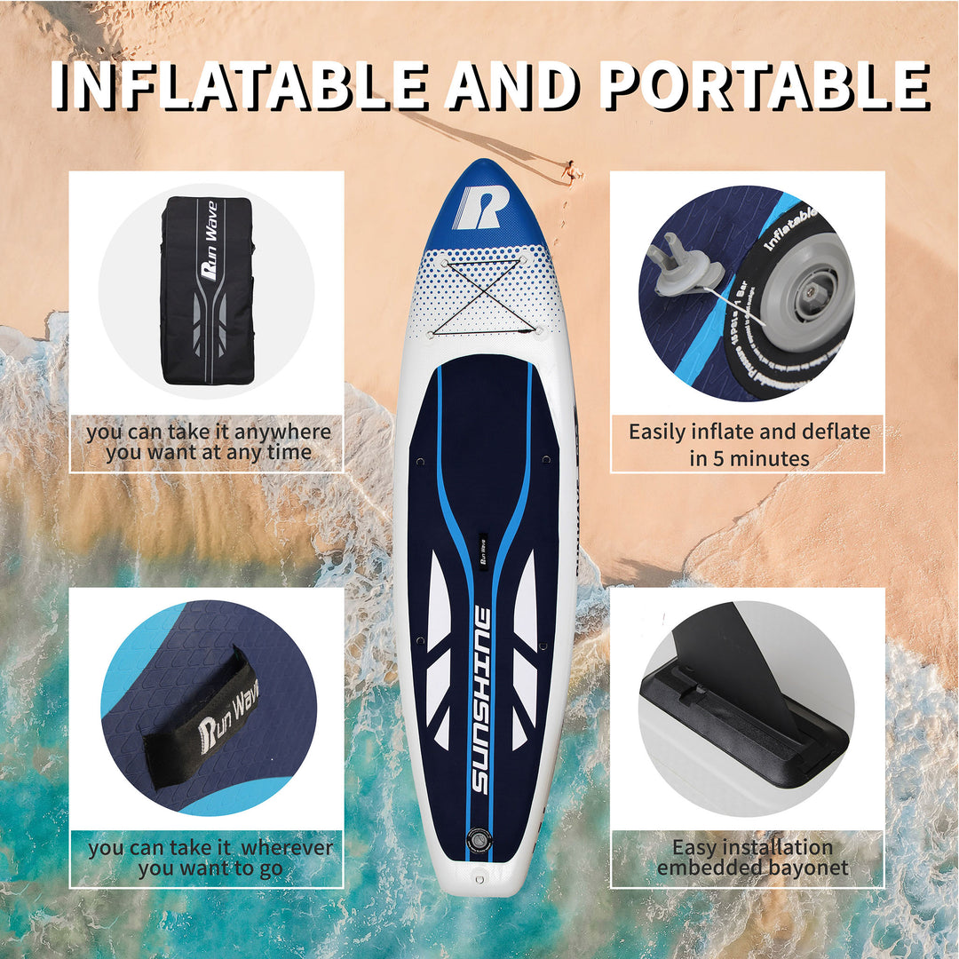 Run Wave Inflatable Stand Up Paddle Board 11'×33''×6'' | Youth Adults Beginner | SUNSHINE