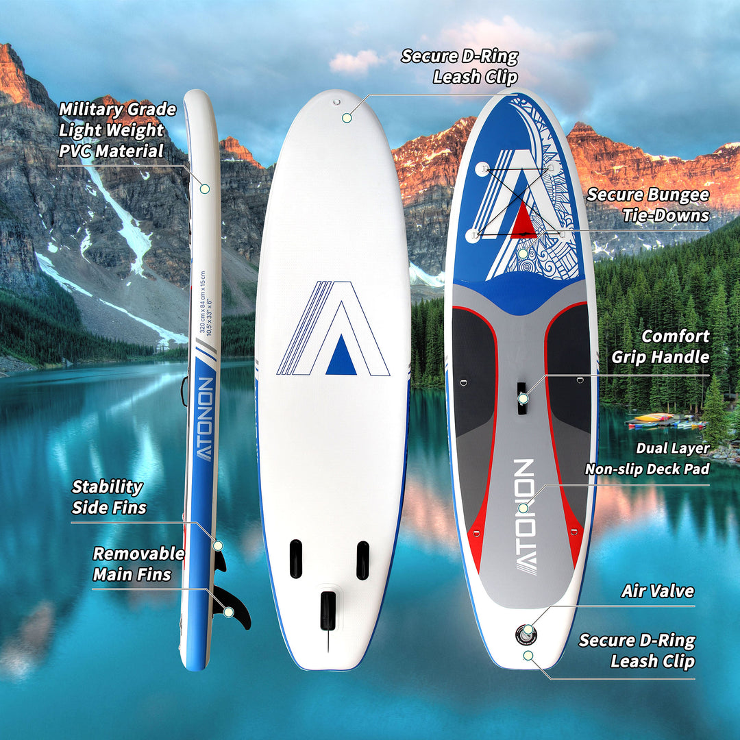 Run Wave Inflatable Stand Up Paddle Board 10.6'×33''×6'' | Youth Adults Beginner | BLUE-A