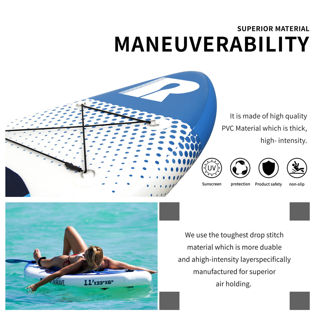 Run Wave Inflatable Stand Up Paddle Board 11'×33''×6'' | Youth Adults Beginner | SUNSHINE