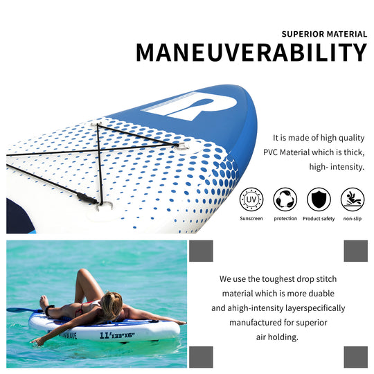 Run Wave Inflatable Stand Up Paddle Board 11'×33''×6'' | Youth Adults Beginner | SUNSHINE