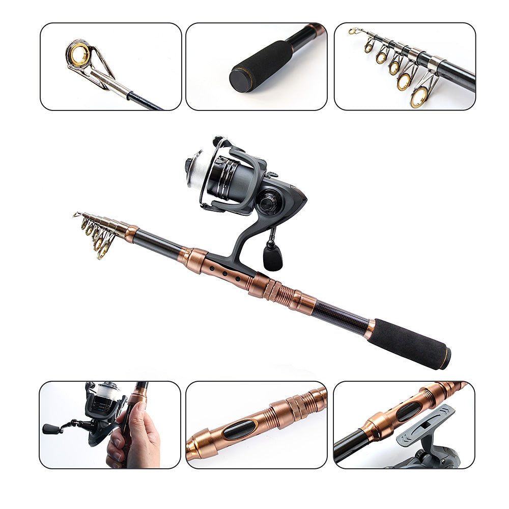 Telescopic Fishing Rod | Reel Combos Full Kit Fishing Accessories | Fishing Gear Set | Suitable for Beginners Adults | runwave.cn