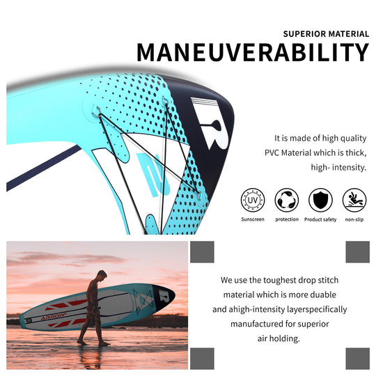 Run Wave Inflatable Stand Up Paddle Board 11'×33''×6'' | Youth Adults Beginner | ARROW