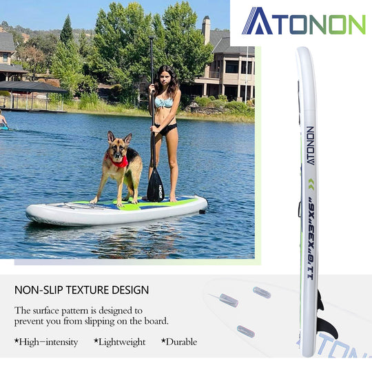 Run Wave Inflatable Stand Up Paddle Board 11'×33''×6'' | Youth Adults Beginner | GREEN-A