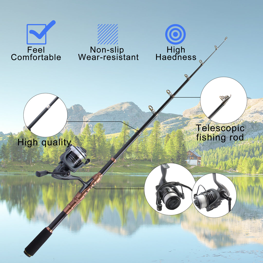 Telescopic Fishing Rod | Reel Combos Full Kit Fishing Accessories | Fishing Gear Set | Suitable for Beginners Adults | runwave.cn