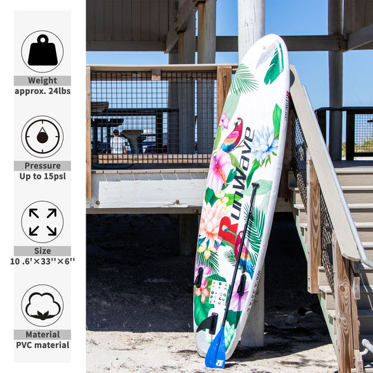 Run Wave Inflatable Stand Up Paddle Board 10.6'×33''×6'' | Youth Adults Beginner | PARROT