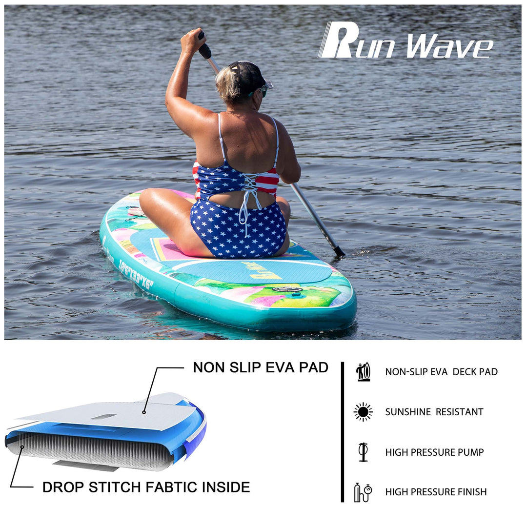 Run Wave Inflatable Stand Up Paddle Board 10.6'×33''×6'' | Youth Adults Beginner | LOTUS