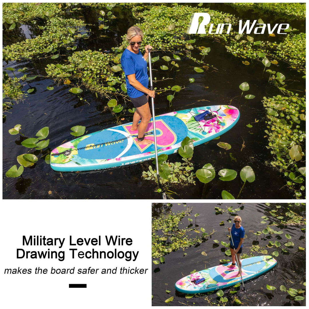 Run Wave Inflatable Stand Up Paddle Board 10.6'×33''×6'' | Youth Adults Beginner | LOTUS