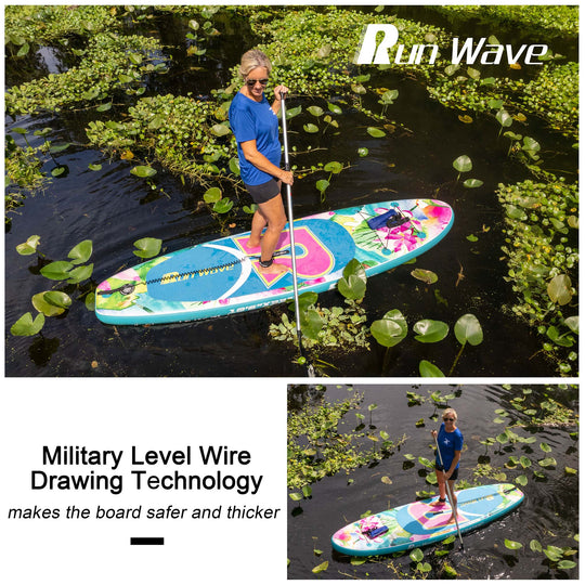 Run Wave Inflatable Stand Up Paddle Board 10.6'×33''×6'' | Youth Adults Beginner | LOTUS