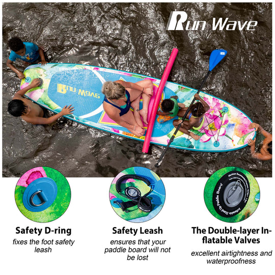 Run Wave Inflatable Stand Up Paddle Board 10.6'×33''×6'' | Youth Adults Beginner | LOTUS