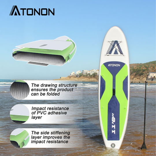 Run Wave Inflatable Stand Up Paddle Board 11'×33''×6'' | Youth Adults Beginner | GREEN-A