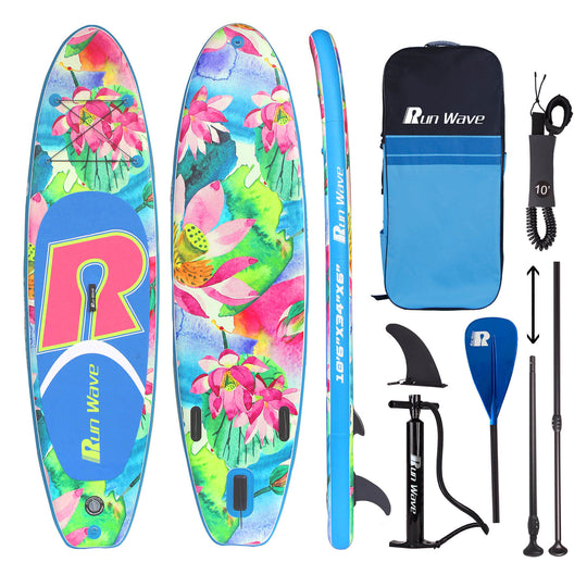 Run Wave Inflatable Stand Up Paddle Board 10.6'×33''×6'' | Youth Adults Beginner | LOTUS