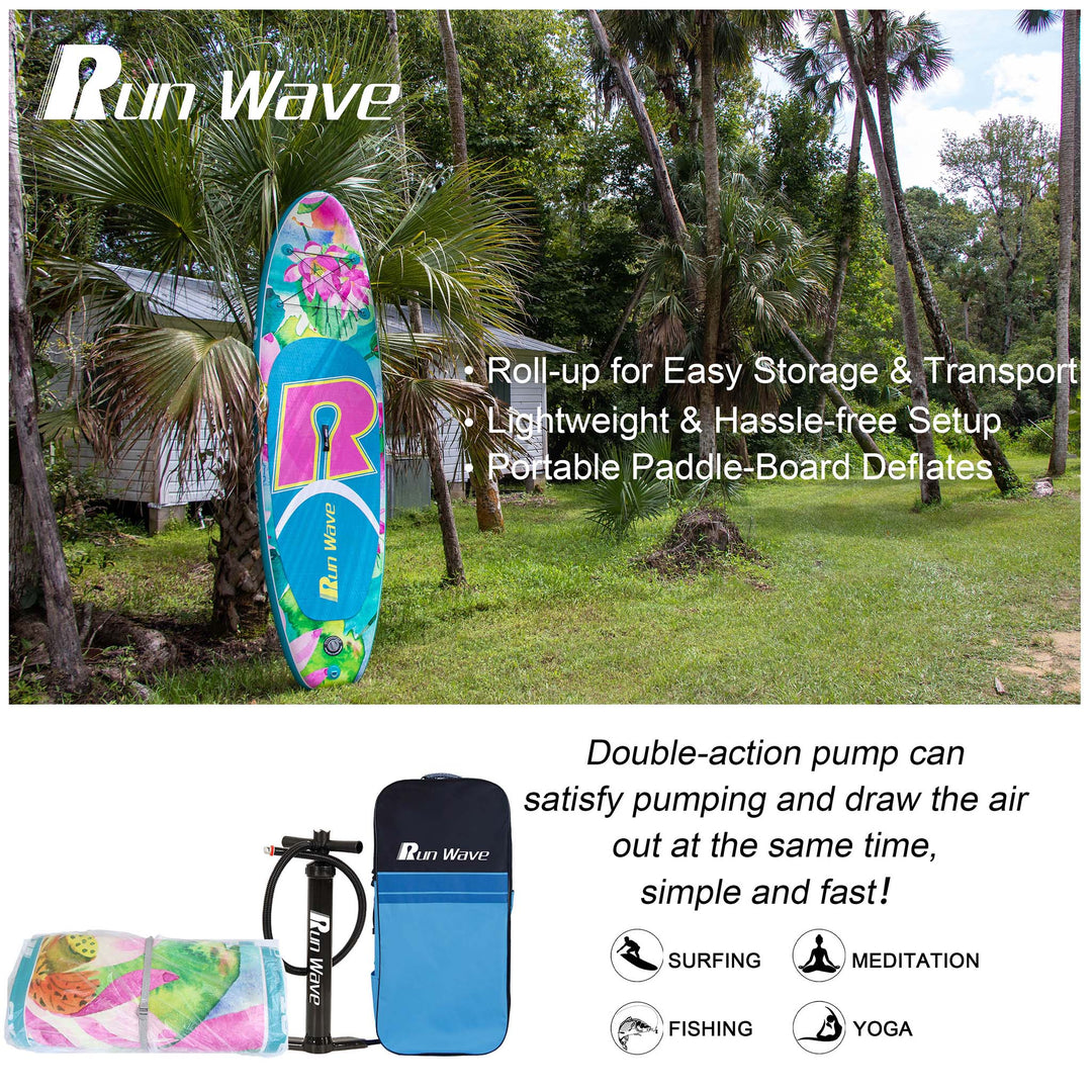 Run Wave Inflatable Stand Up Paddle Board 10.6'×33''×6'' | Youth Adults Beginner | LOTUS